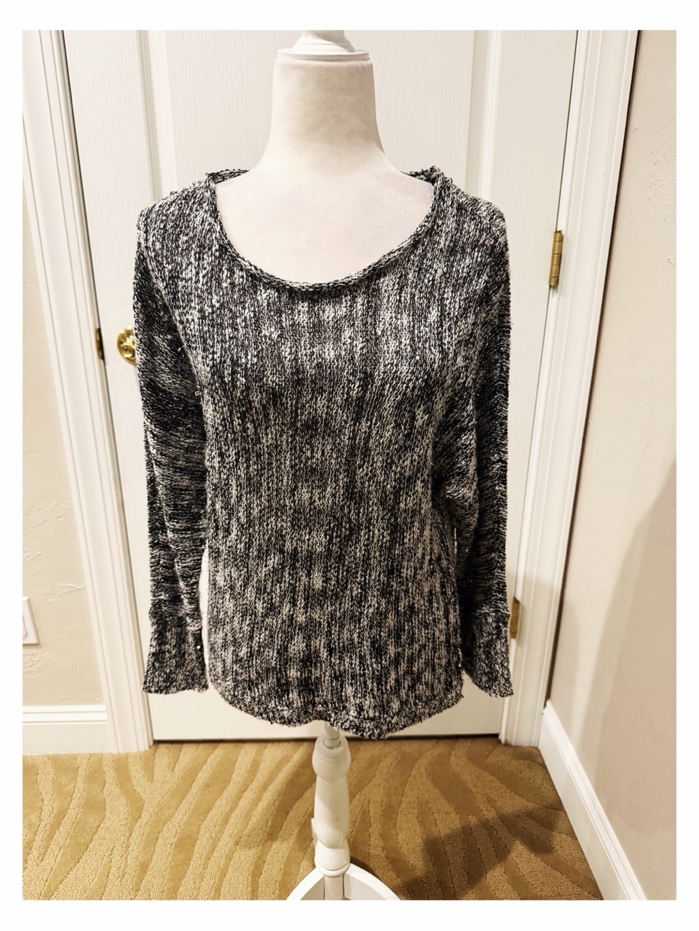 NWOT Alfani Black and White Sweater with Sequins